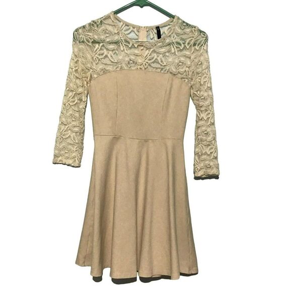 Love Culture Cream Lace Mini Dress - Picture 1 of 7